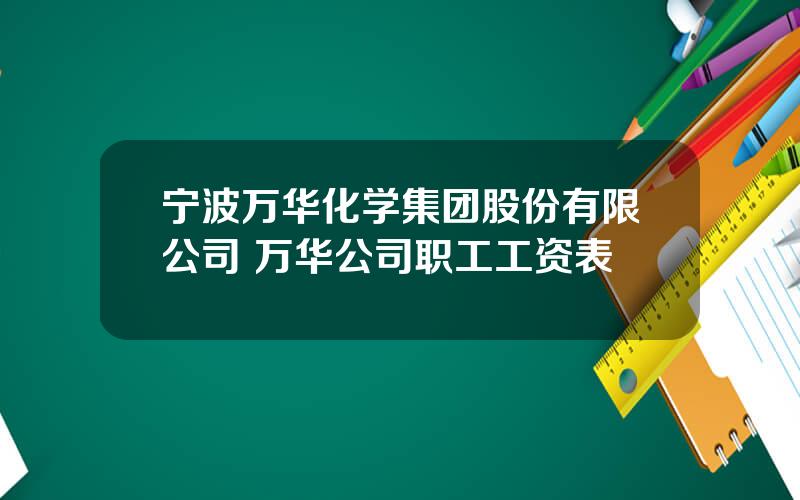 宁波万华化学集团股份有限公司 万华公司职工工资表